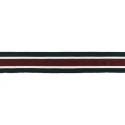 Hosenband Polyester leicht elastisch Streifen schwarz weiß dunkelrot Breite: 3cm