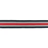 Hosenband Polyester leicht elastisch Streifen schwarz grau rot Breite: 3cm