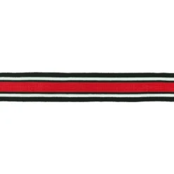 Hosenband Polyester leicht elastisch Streifen schwarz weiß rot Breite: 3cm