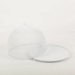 Insektenschutzhaube mit Teller Metall Weiß 25 x 17 cm (D x H) von Boltze