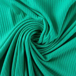 Interlock Jersey Mandy gerippt einfarbig smaragd grün 1,40m Breite