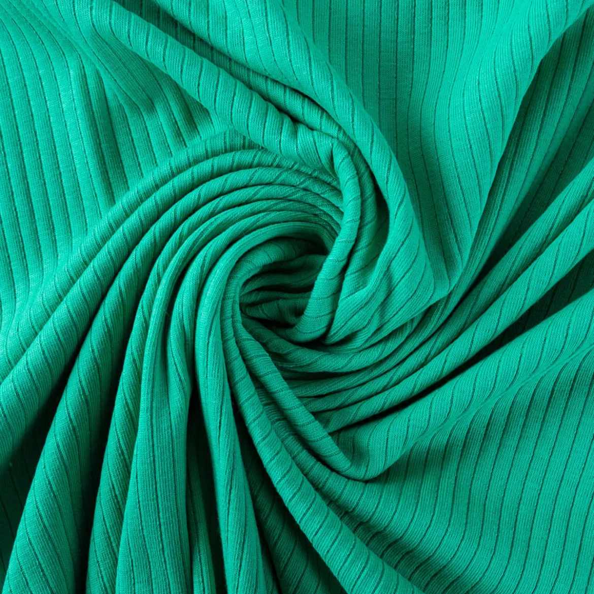 Interlock Jersey Mandy gerippt einfarbig smaragd grün 1,40m Breite