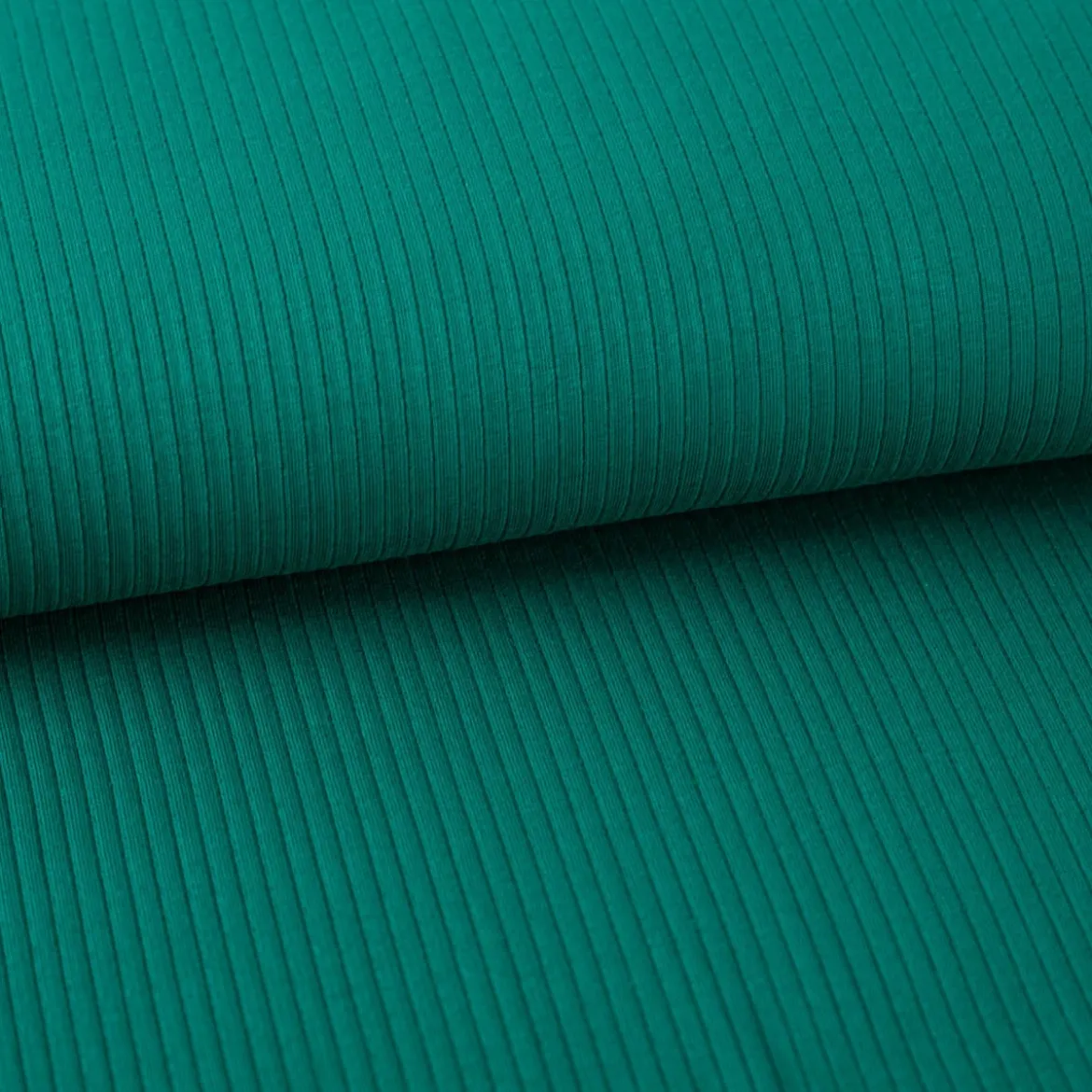 Interlock Jersey Mandy gerippt einfarbig dunkel grün 1,40m Breite