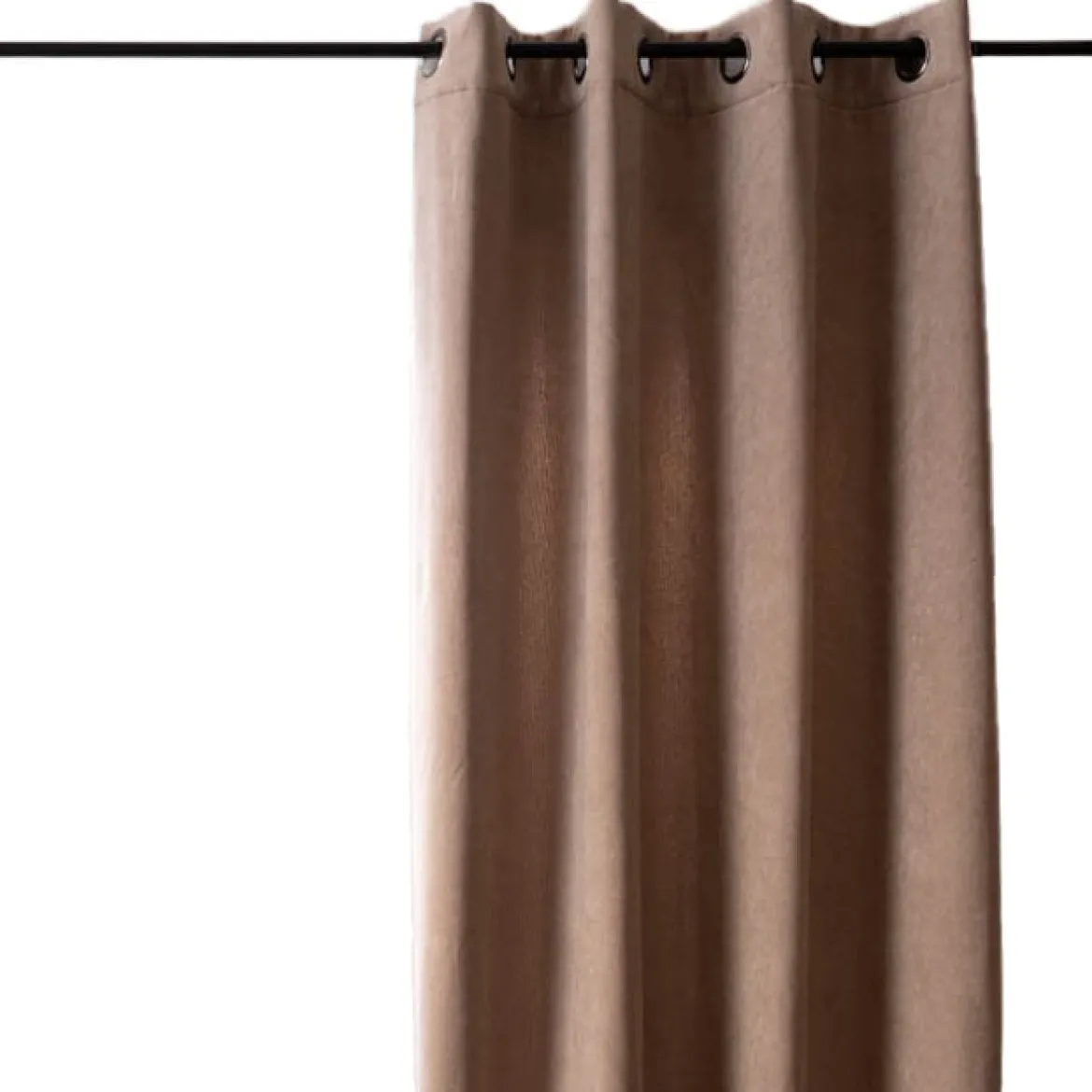 3-in-1 Thermovorhang Dim-Out Akustik mit Ösenaufhängung uni braun strukturiert 140x260cm