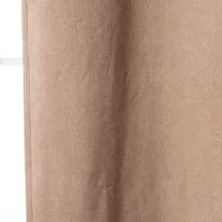 3-in-1 Thermovorhang Dim-Out Akustik mit Ösenaufhängung uni braun strukturiert 140x260cm