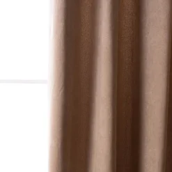 3-in-1 Thermovorhang Dim-Out Akustik mit Ösenaufhängung uni braun strukturiert 140x260cm