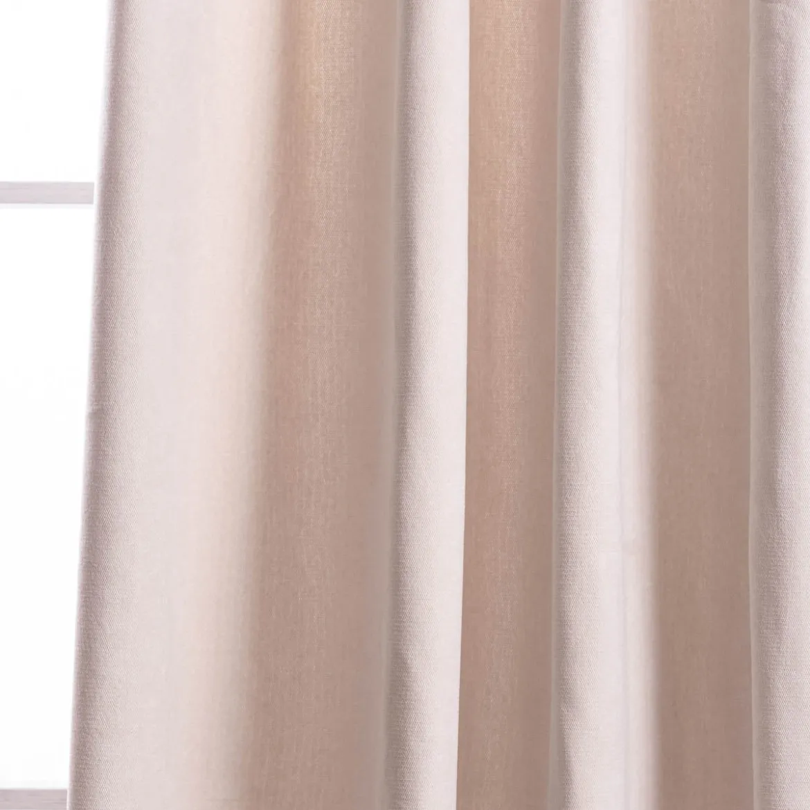 3-in-1 Thermovorhang Dim-Out Akustik mit Ösenaufhängung uni natur strukturiert 140x260cm