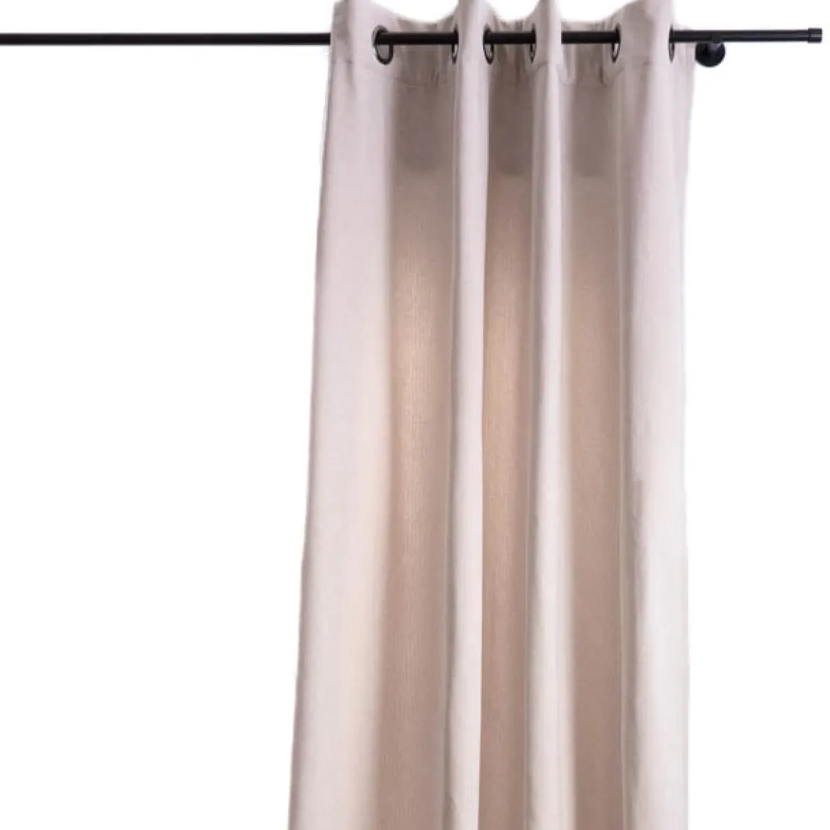 3-in-1 Thermovorhang Dim-Out Akustik mit Ösenaufhängung uni natur strukturiert 140x260cm