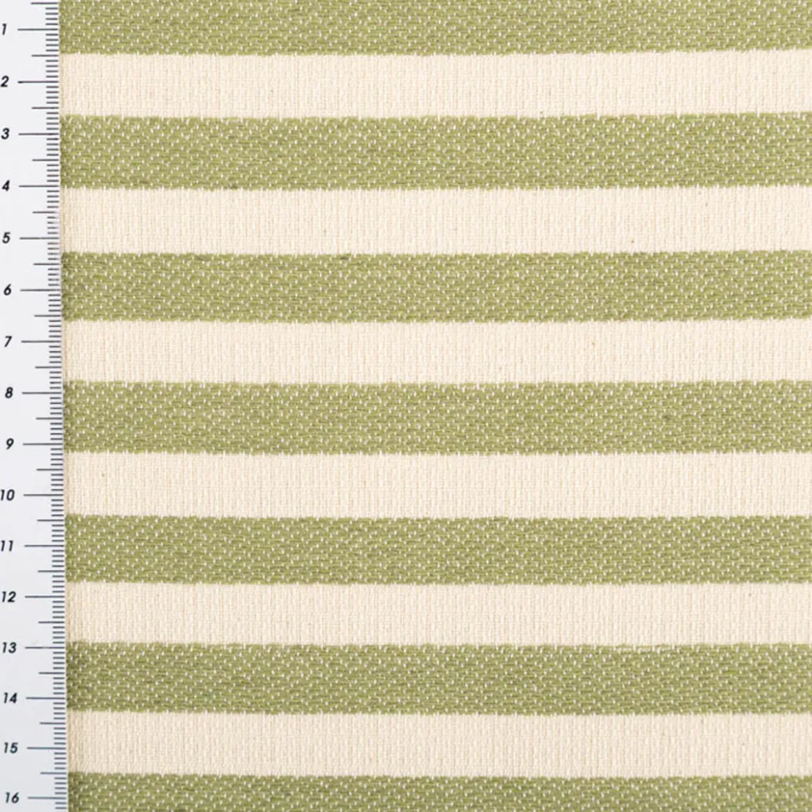 Jacquard Stoff Baumwollstoff Maurs Streifen Natur Grün 2,60m Breite