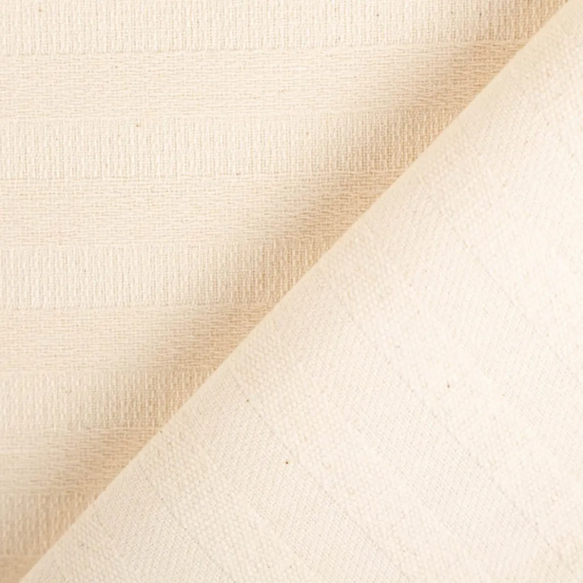 Jacquard Stoff Baumwollstoff Maurs Streifen Natur 2,60m Breite