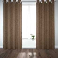 Jacquard-Stoff Dekostoff Herringbone Fischgrätmuster Streifen braun meliert 1,40m Breite