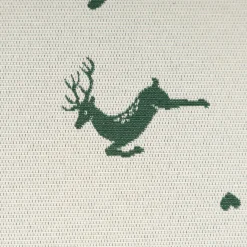 Jacquard Stoff Dekostoff Hirsch Edelweiß Herz Doubleface grün ecru 1,4m Breite