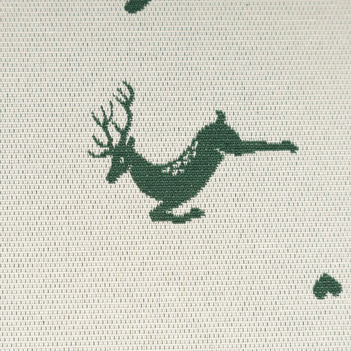 Jacquard Stoff Dekostoff Hirsch Edelweiß Herz Doubleface grün ecru 1,4m Breite