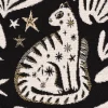 Jacquardstoff Dekostoff Mystik Blätter Schlange Vogel Wildkatze schwarz beige goldfarbig 140cm Breite