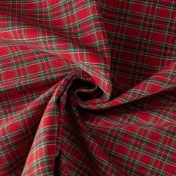 Jacquard Stoff Dekostoff Vichy Karo rot grün 2,80m Breite