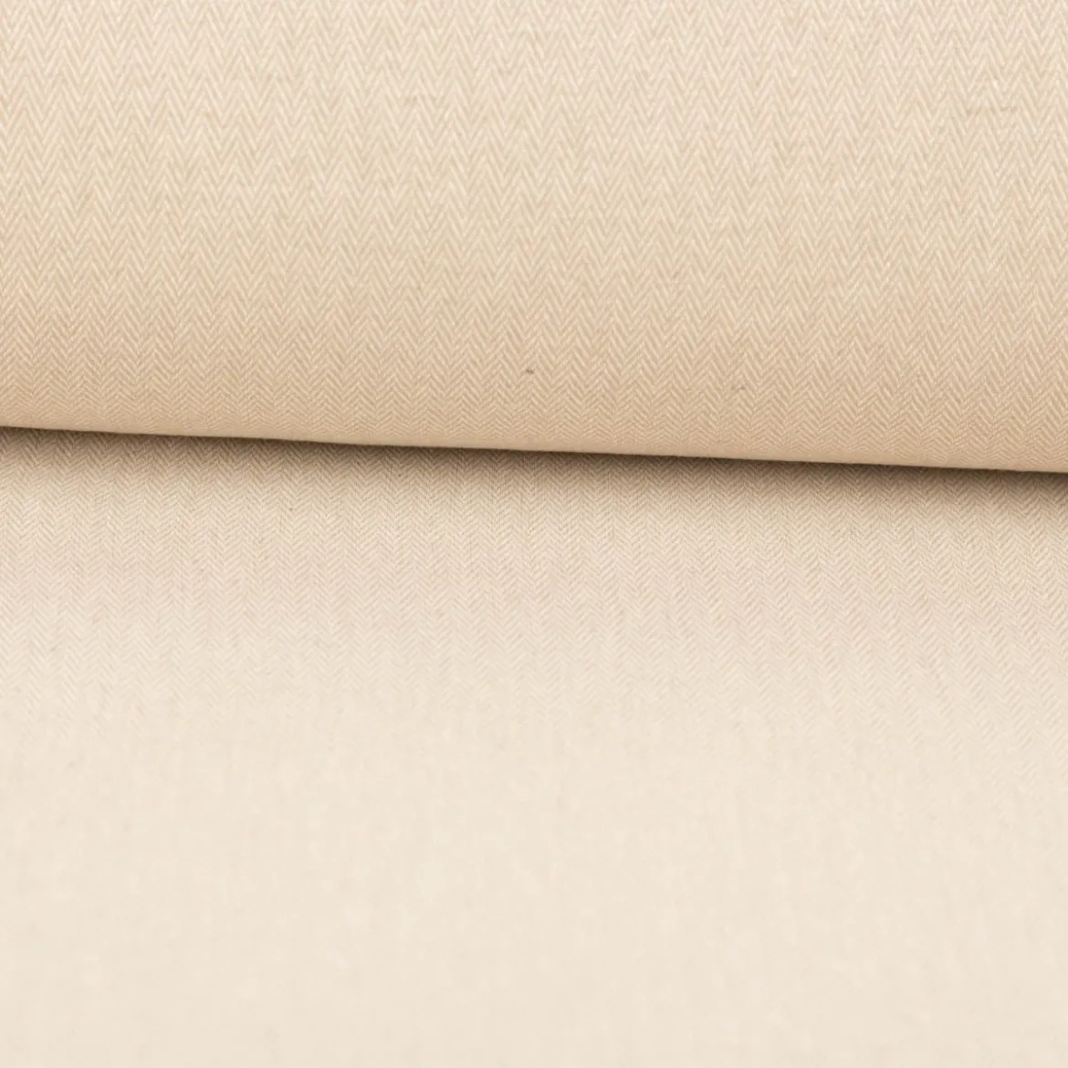 Jacquard Stoff Dobby Fischgrat natur 1,40m Breite