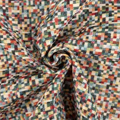 Jacquard Stoff Gobelin Pixel bunt 1,40m Breite