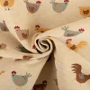Jacquard Stoff Gobelin Premium Dekostoff Comic Chickens beige braun 1,4m Breite