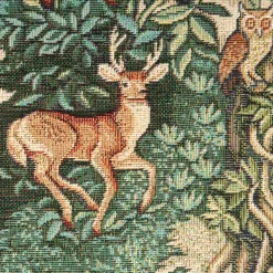 Jacquard Stoff Gobelin Waldtiere grün braun 1,40m Breite