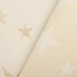 Jacquard Stoff Weihnachtsstoff Sterne Gold Glam Metallic-Effekte beige gold 2,80m Breite