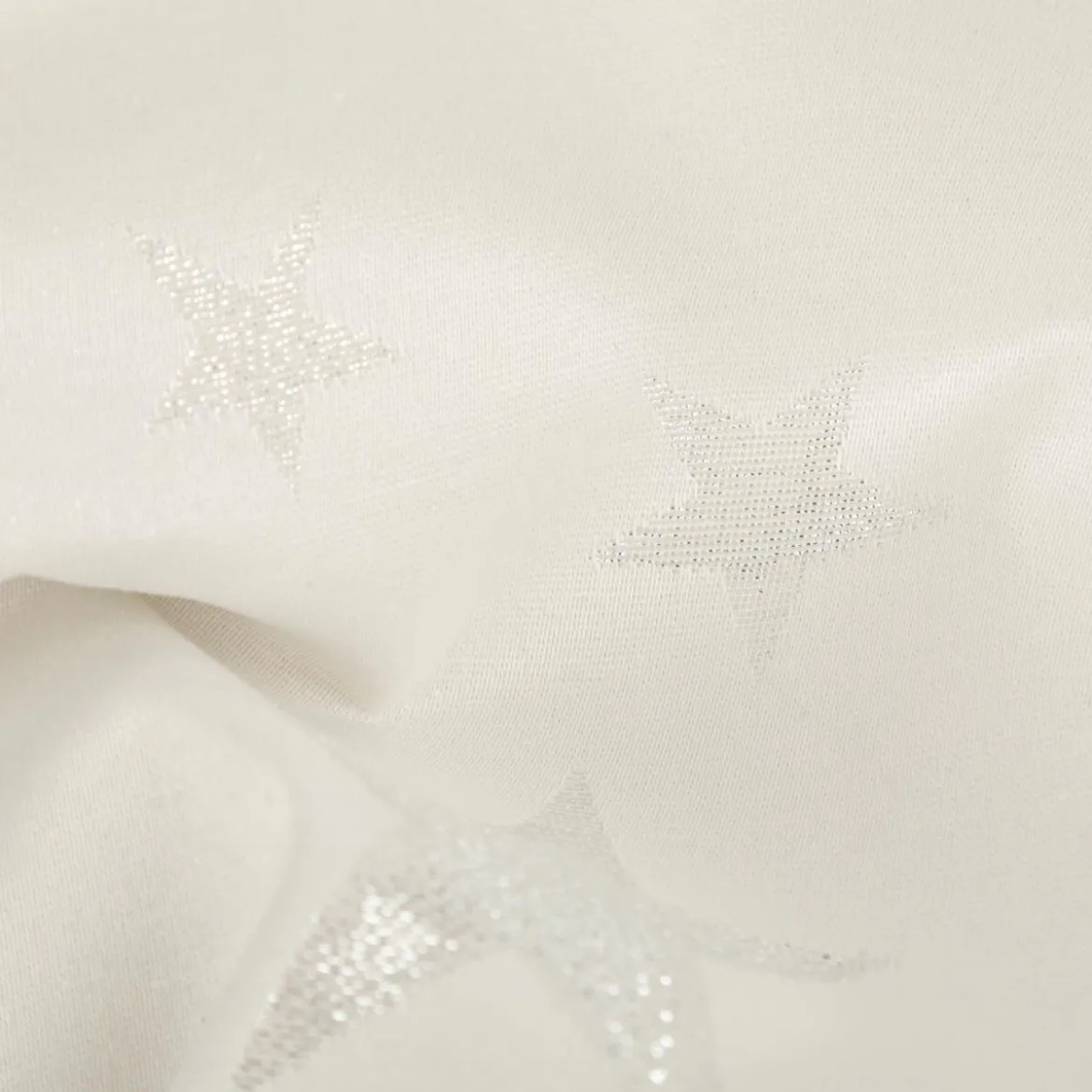 Jacquard Stoff Weihnachtsstoff Sterne Silber Glam Metallic-Effekte ecru silber 2,80m Breite