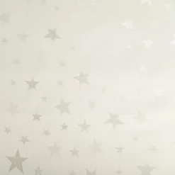 Jacquard Stoff Weihnachtsstoff Sterne Silber Glam Metallic-Effekte ecru silber 2,80m Breite