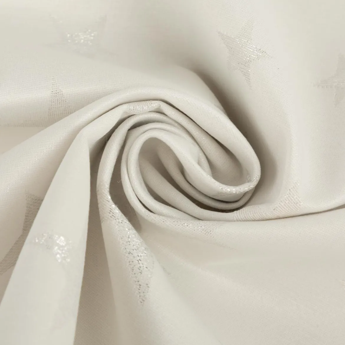 Jacquard Stoff Weihnachtsstoff Sterne Silber Glam Metallic-Effekte ecru silber 2,80m Breite
