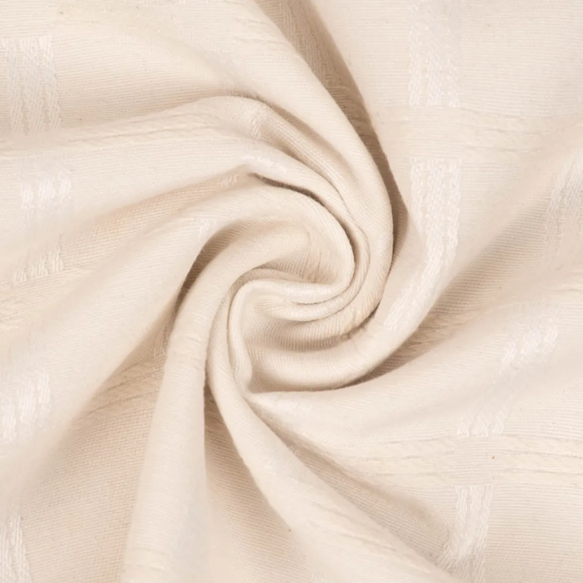 Jacquard Tischwäschestoff Dekostoff extrabreit Karo Würfel ecru 2,8m Breite
