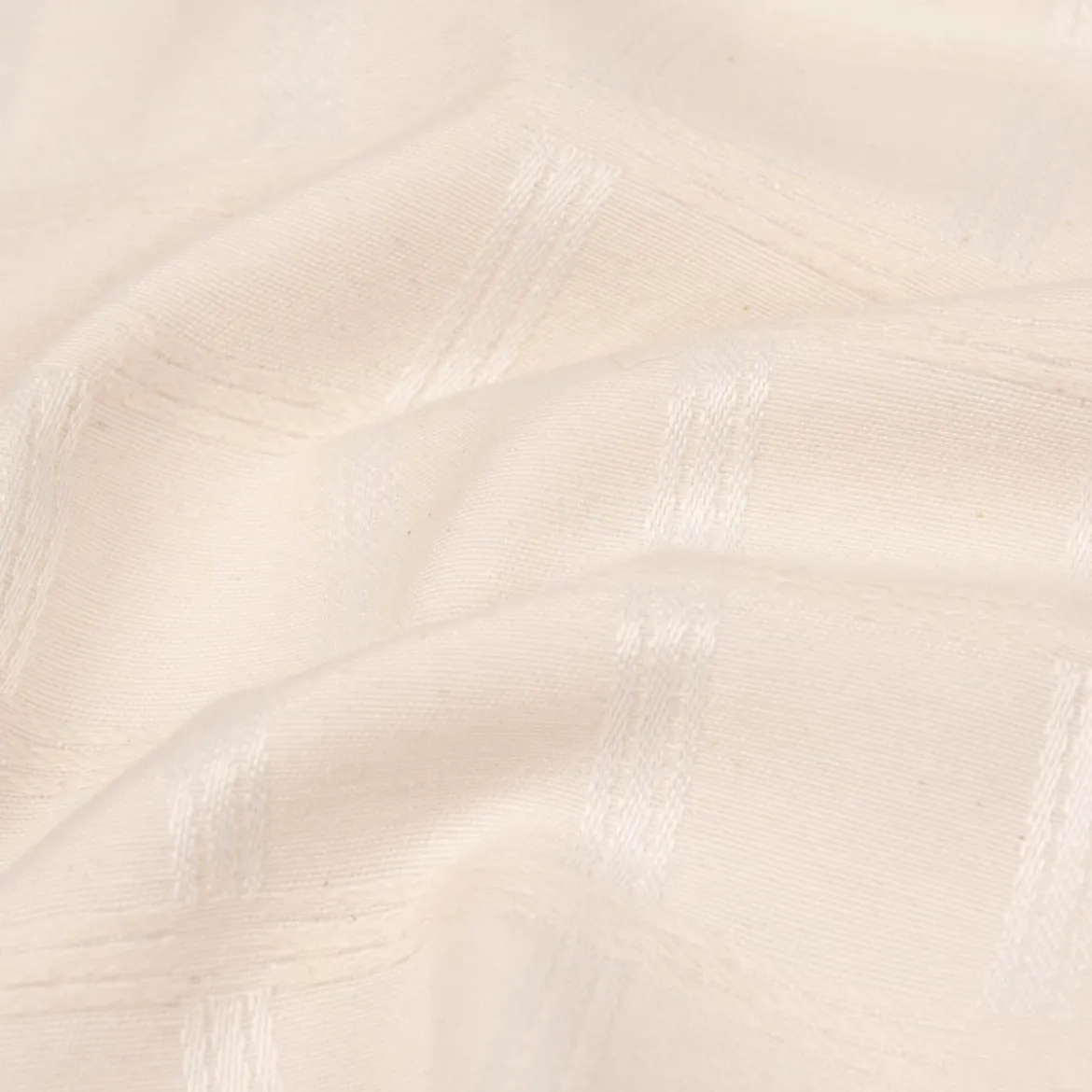 Jacquard Tischwäschestoff Dekostoff extrabreit Karo Würfel ecru 2,8m Breite