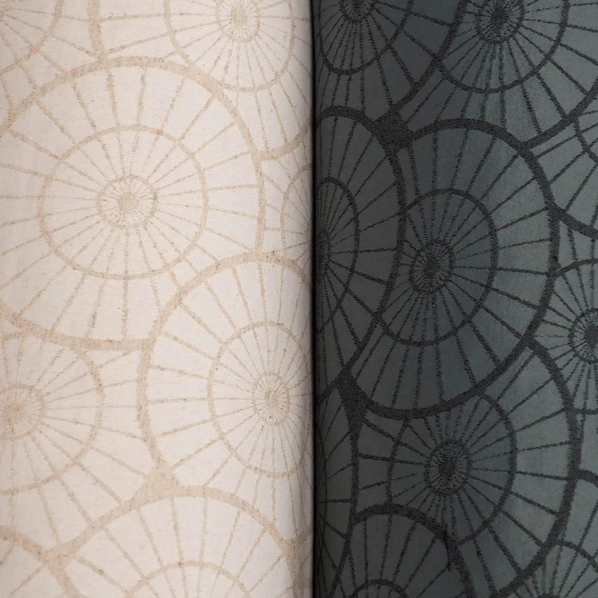Jacquard Tischwäschestoff Doubleface extrabreit Caprice Kreise petrol 3,2m Breite