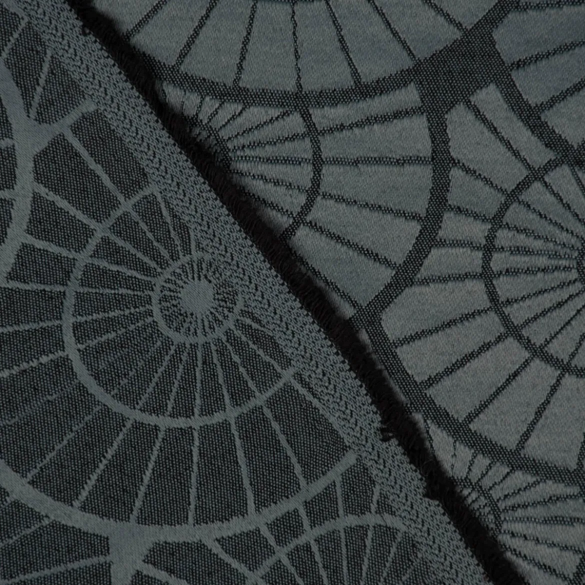 Jacquard Tischwäschestoff Doubleface extrabreit Caprice Kreise petrol 3,2m Breite