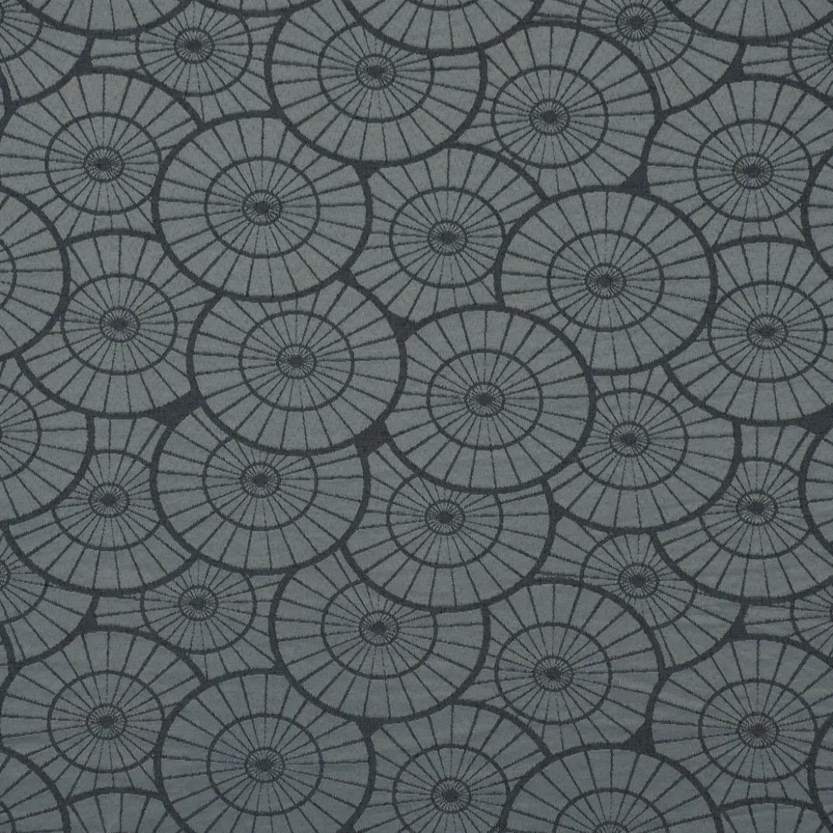 Jacquard Tischwäschestoff Doubleface extrabreit Caprice Kreise petrol 3,2m Breite