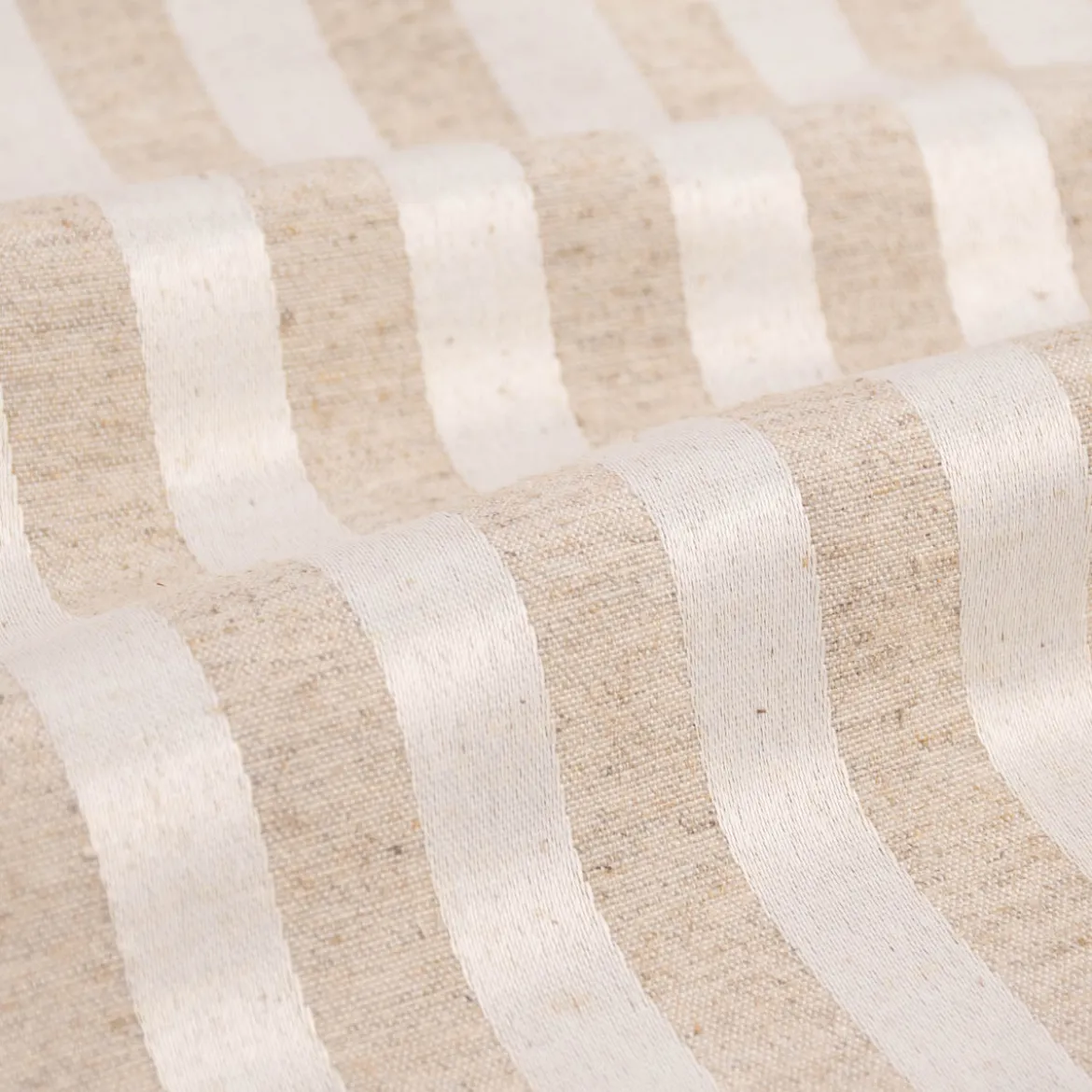 Jacquard Tischwäschestoff Doubleface extrabreit Streifen natur beige 2,8m Breite