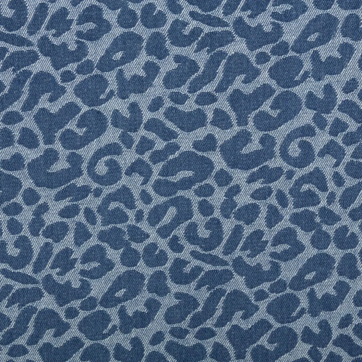 Jeansstoff Jacquard Leo Leomuster jeansblau dunkelblau 1,5m Breite