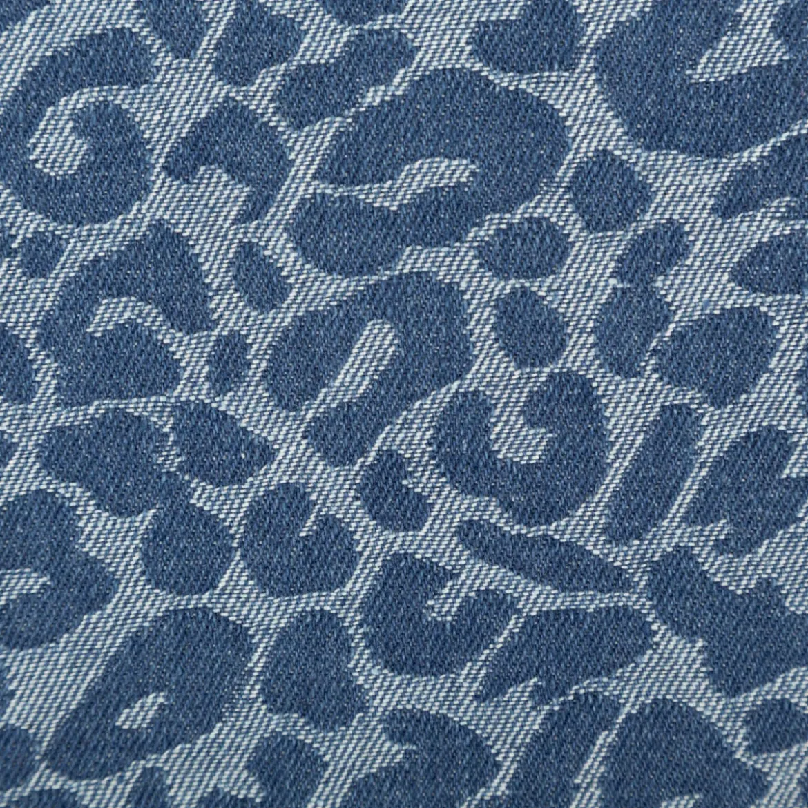 Jeansstoff Jacquard Leo Leomuster jeansblau dunkelblau 1,5m Breite