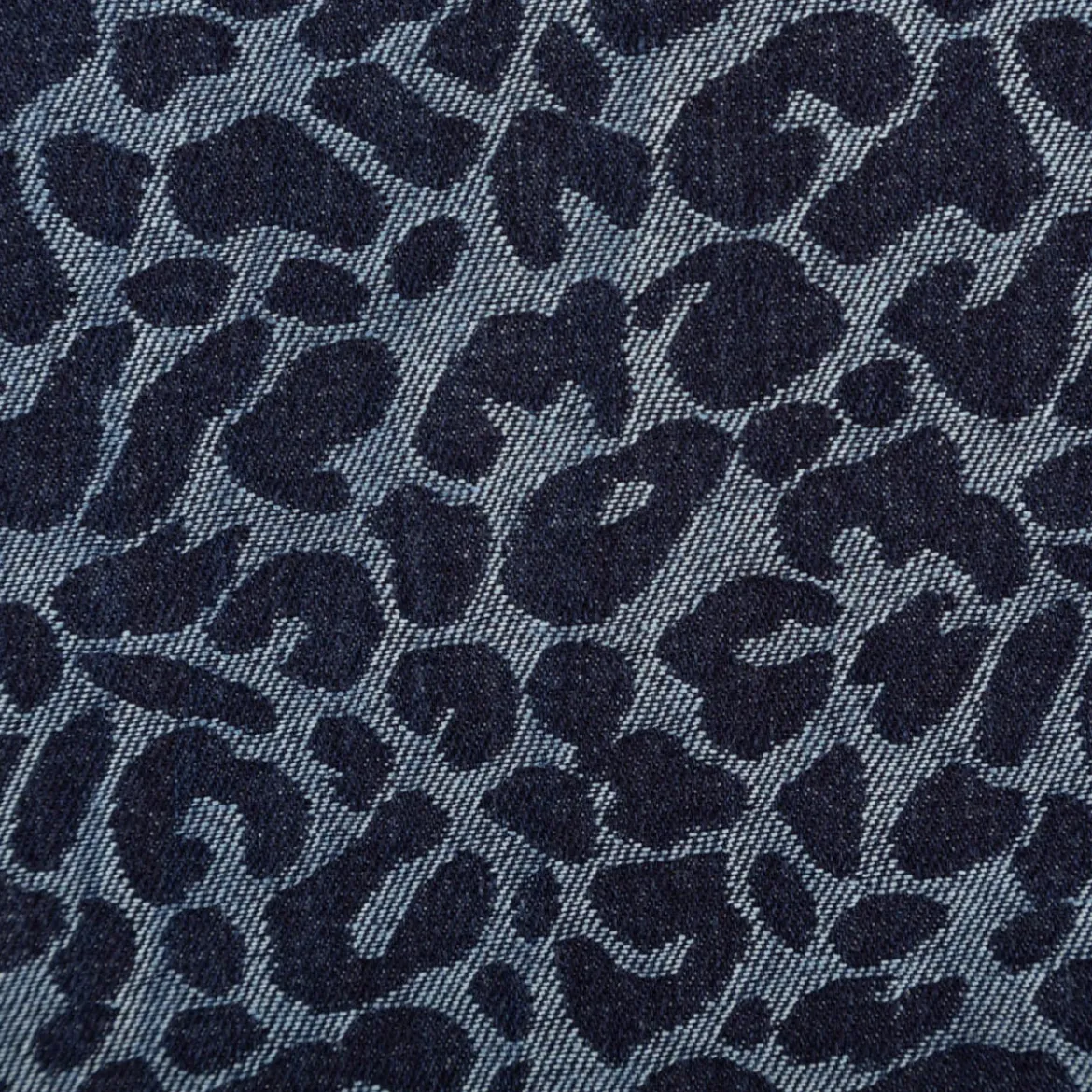 Jeansstoff Jacquard Leo Leomuster marine dunkelblau 1,5m Breite