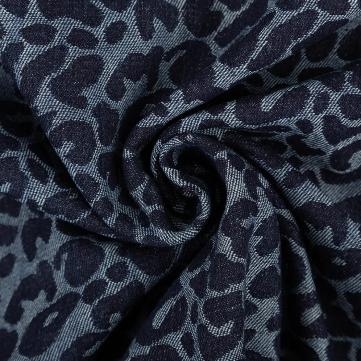 Jeansstoff Jacquard Leo Leomuster marine dunkelblau 1,5m Breite
