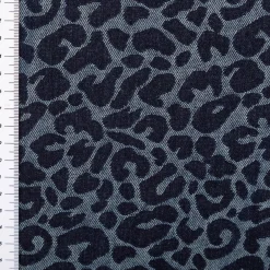 Jeansstoff Jacquard Leo Leomuster marine dunkelblau 1,5m Breite
