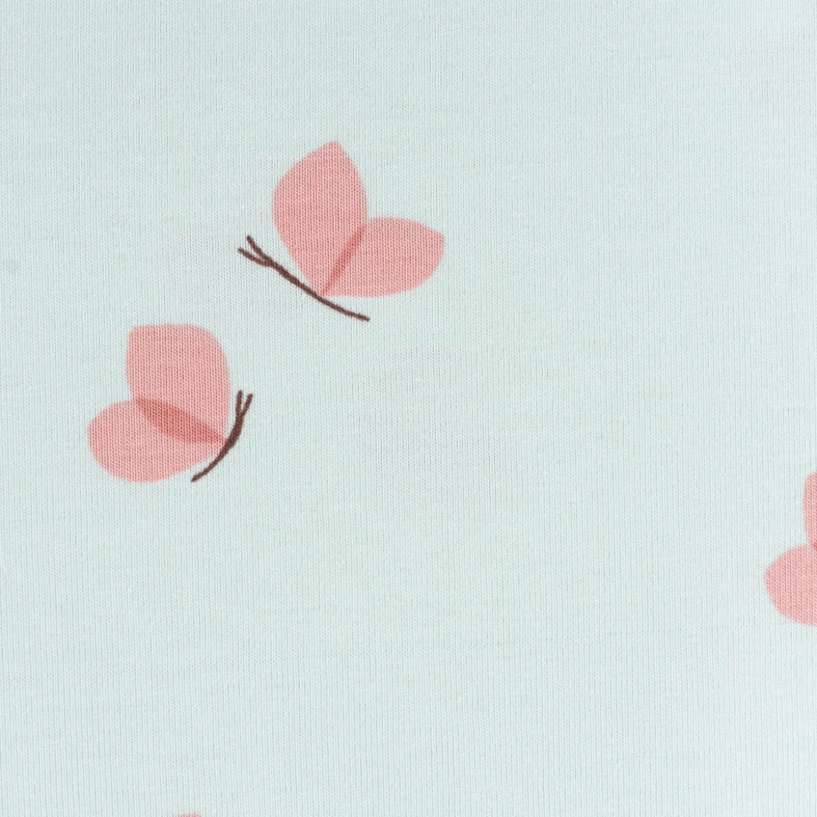 Jersey Baumwolljersey BUTTERFLY Schmetterlinge mint rosa 1,5m Breite