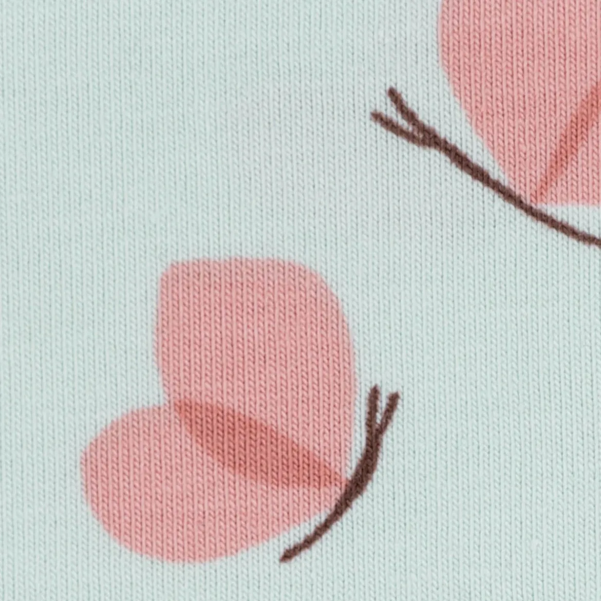 Jersey Baumwolljersey BUTTERFLY Schmetterlinge mint rosa 1,5m Breite
