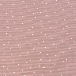 Jersey Baumwolljersey Kinderstoff Herzen Streifen altrosa 1,50m Breite