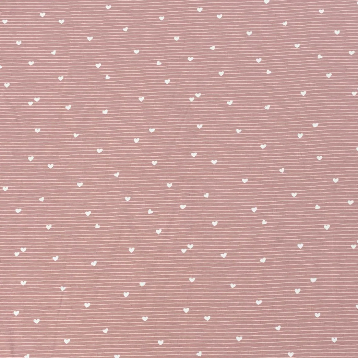 Jersey Baumwolljersey Kinderstoff Herzen Streifen altrosa 1,50m Breite