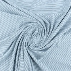 Jersey Baumwolljersey YARN DYED STRIPES Streifen fein weiß blau 1,5m Breite