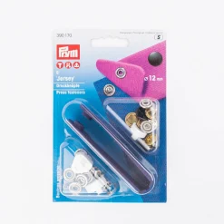 Jersey Druckknöpfe glatte Kappe nähfrei aus Messing schwarz Ø12mm 6 Stück von Prym