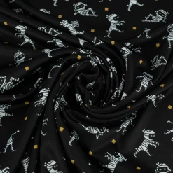 Jersey Foliendruck Halloween Mumien glänzend schwarz 1,45m Breite