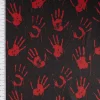 Jersey Foliendruck Halloween blutige Hände glänzend schwarz rot 1,45m Breite