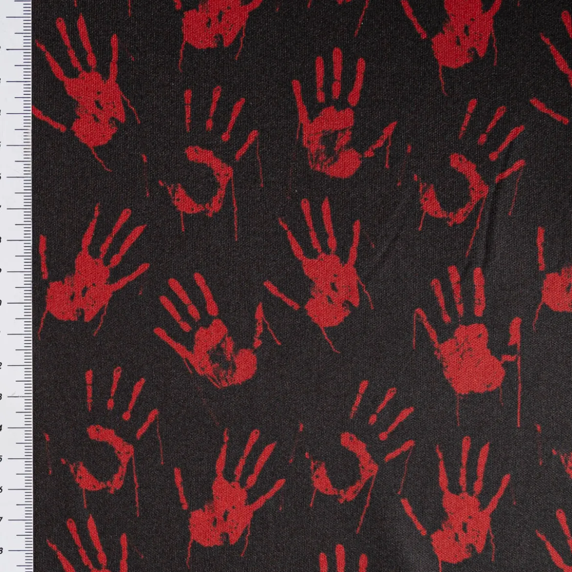 Jersey Foliendruck Halloween blutige Hände glänzend schwarz rot 1,45m Breite