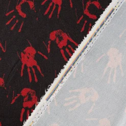 Jersey Foliendruck Halloween blutige Hände glänzend schwarz rot 1,45m Breite