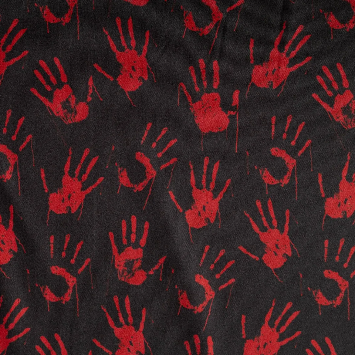 Jersey Foliendruck Halloween blutige Hände glänzend schwarz rot 1,45m Breite