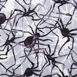 Jersey Foliendruck Halloween Spinnen glänzend grau schwarz 1,45m Breite